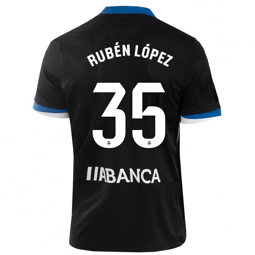 Danxen Dame Rubén López #35 Svart Blå Hvit Bortetrøye Drakt Trøye 2026/27 Skjorter T-Skjorte