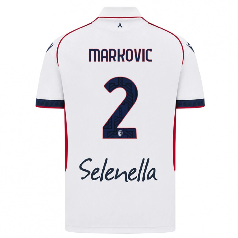 Danxen Dame Petar Markovic #2 Hvit Rød Kongeblå Bortetrøye Drakt Trøye 2026/27 Skjorter T-Skjorte