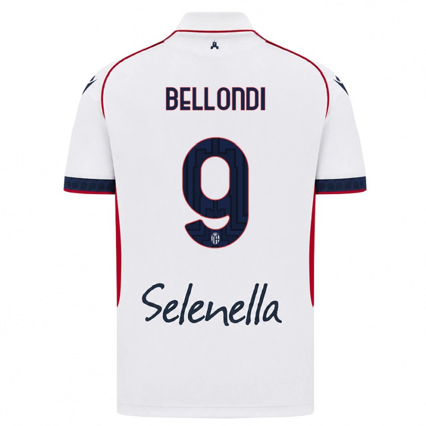 Danxen Dame Nicolò Bellondi #9 Hvit Rød Kongeblå Bortetrøye Drakt Trøye 2026/27 Skjorter T-Skjorte
