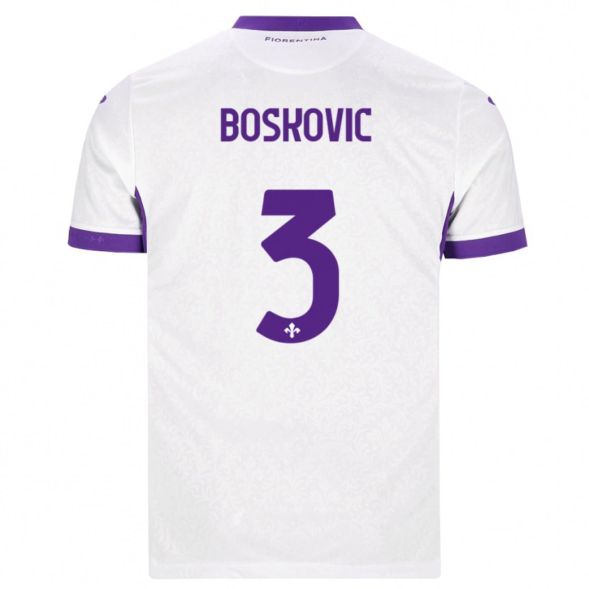 Danxen Dame Matko Boskovic #3 Hvit Lilla Bortetrøye Drakt Trøye 2026/27 Skjorter T-Skjorte
