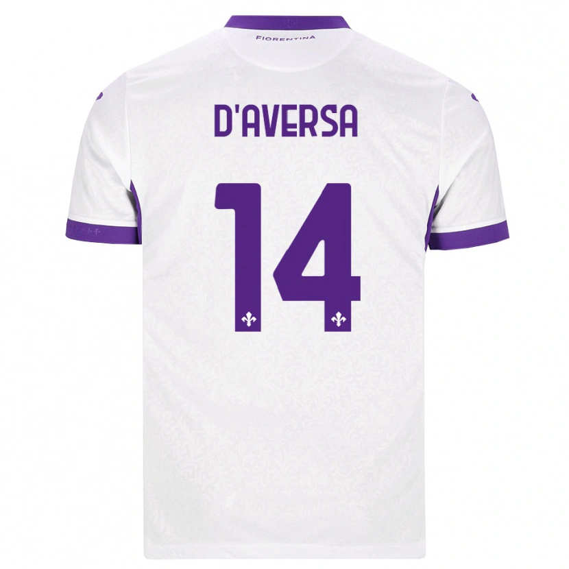 Danxen Dame Simone D'aversa #14 Hvit Lilla Bortetrøye Drakt Trøye 2026/27 Skjorter T-Skjorte