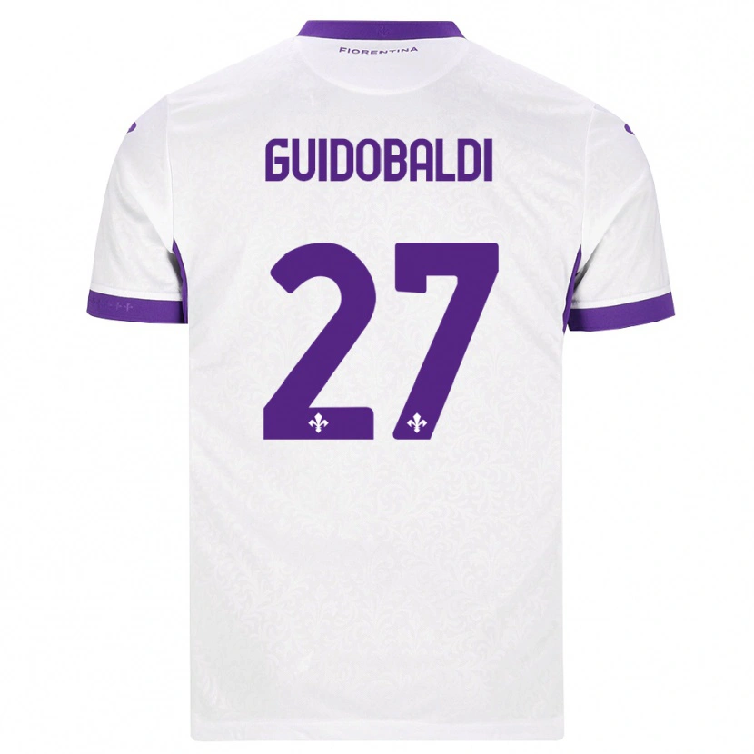 Danxen Dame Filippo Guidobaldi #27 Hvit Lilla Bortetrøye Drakt Trøye 2026/27 Skjorter T-Skjorte