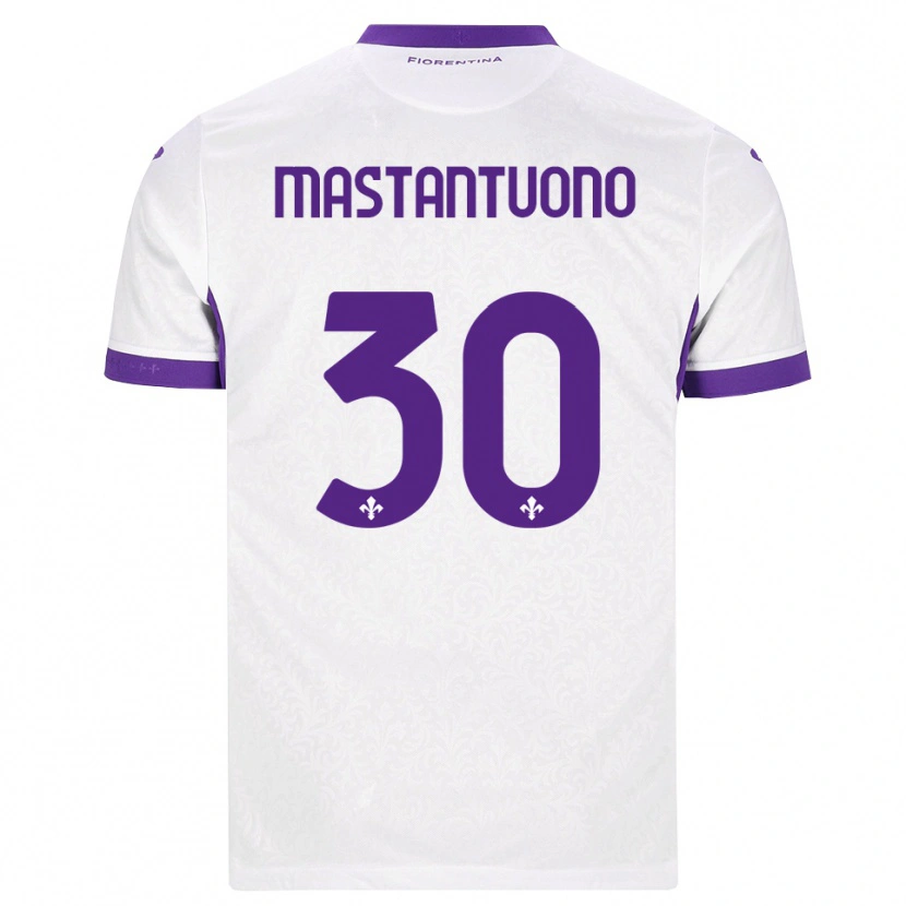 Danxen Dame Franco Mastantuono #30 Hvit Lilla Bortetrøye Drakt Trøye 2026/27 Skjorter T-Skjorte