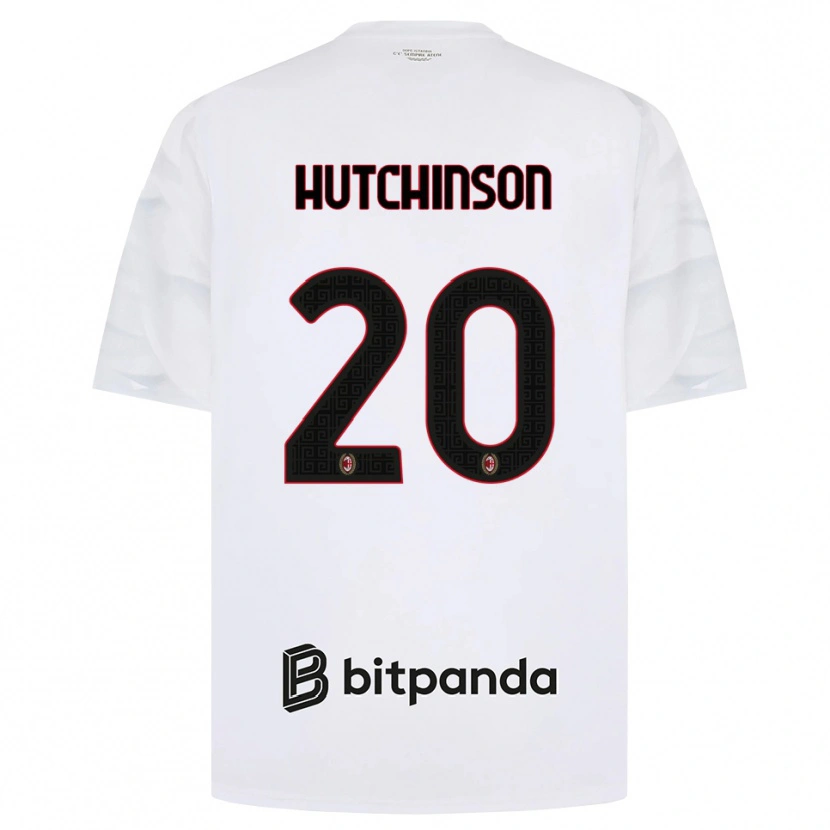 Danxen Barn Omari Hutchinson #20 Hvit Rød Svart Bortetrøye Drakt Trøye 2026/27 Skjorter T-Skjorte