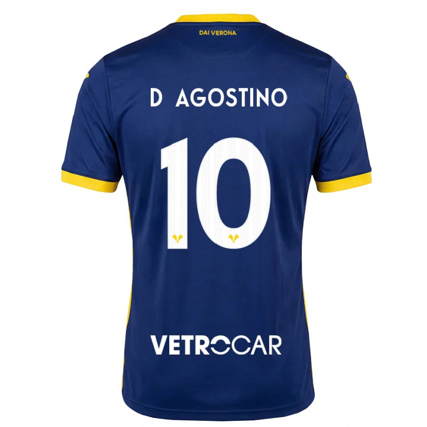 Danxen Barn Samuele D'agostino #10 Kongeblå Gul Hvit Hjemmetrøye Drakt Trøye 2026/27 Skjorter T-Skjorte