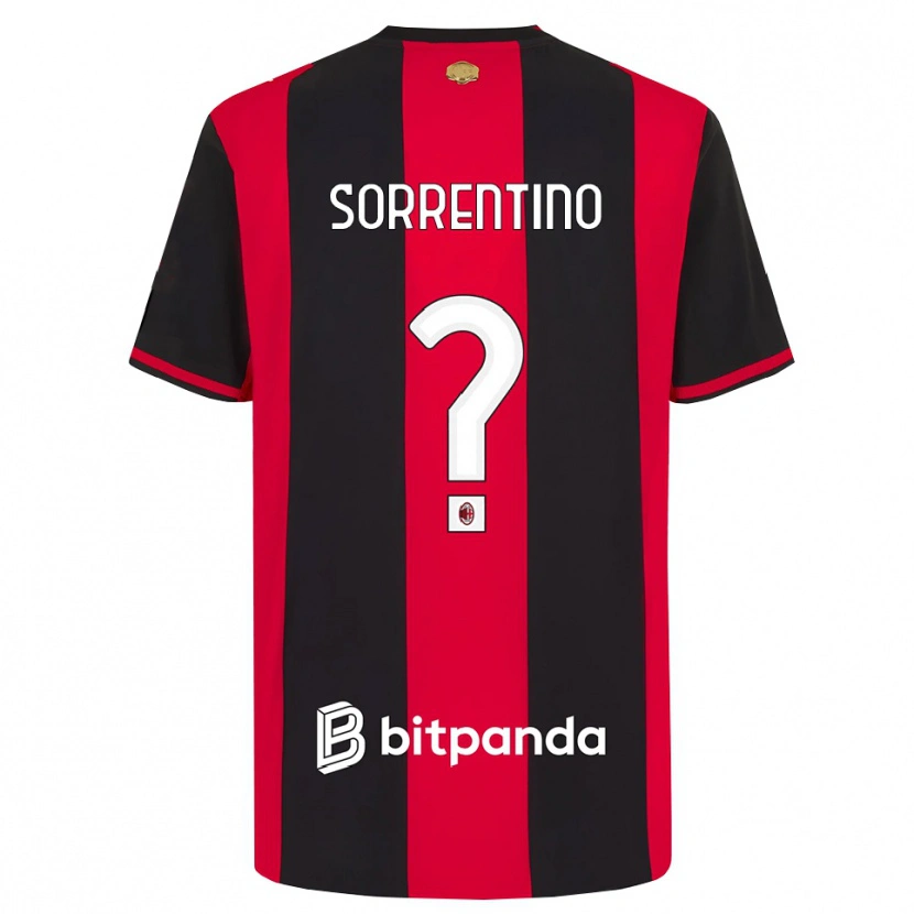 Danxen Barn Cristian Sorrentino #0 Rød Svart Hvit Hjemmetrøye Drakt Trøye 2026/27 Skjorter T-Skjorte