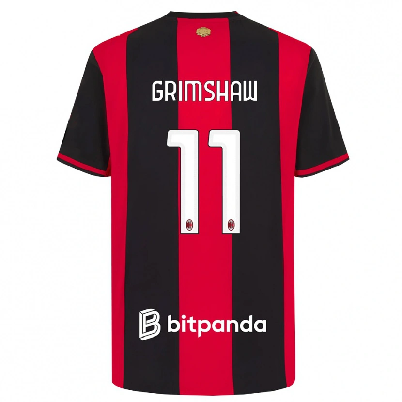 Danxen Barn Christy Grimshaw #11 Rød Svart Hvit Hjemmetrøye Drakt Trøye 2026/27 Skjorter T-Skjorte