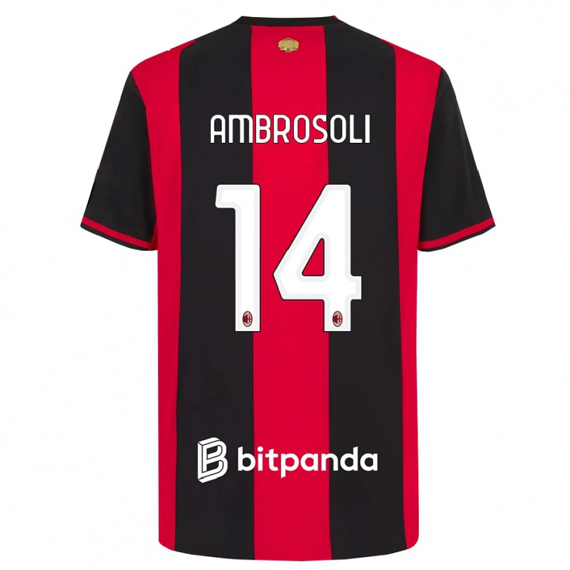 Danxen Barn Pietro Ambrosoli #14 Rød Svart Hvit Hjemmetrøye Drakt Trøye 2026/27 Skjorter T-Skjorte