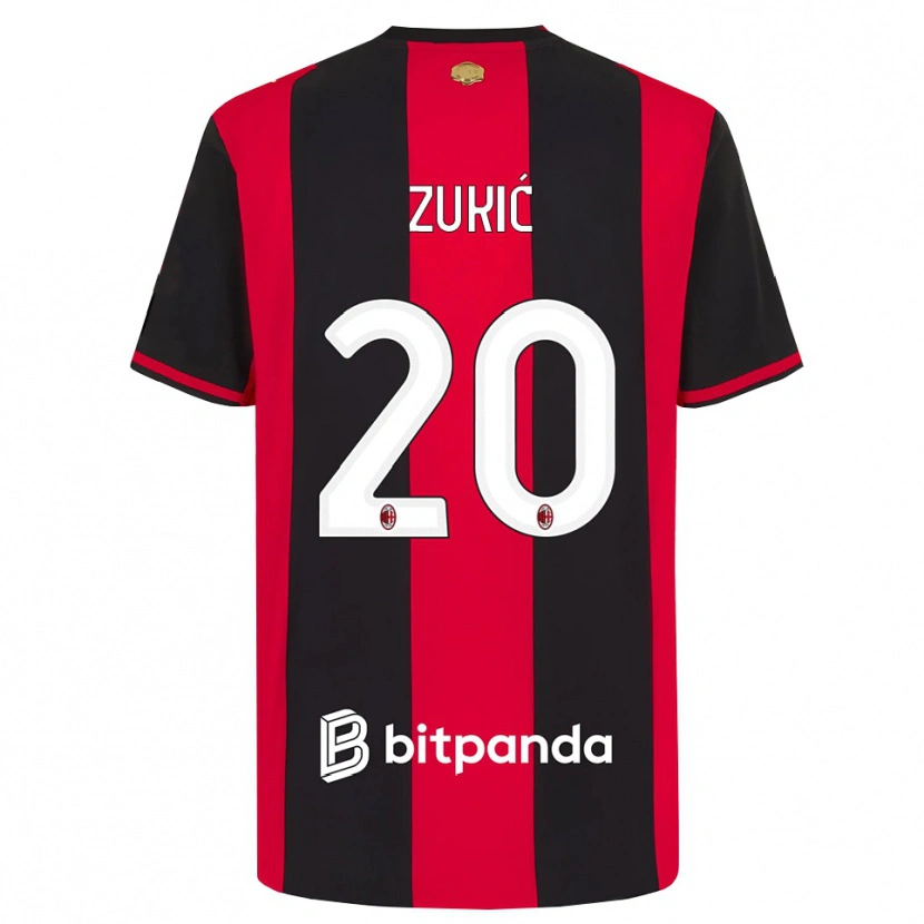 Danxen Barn Damir Zukic #20 Rød Svart Hvit Hjemmetrøye Drakt Trøye 2026/27 Skjorter T-Skjorte