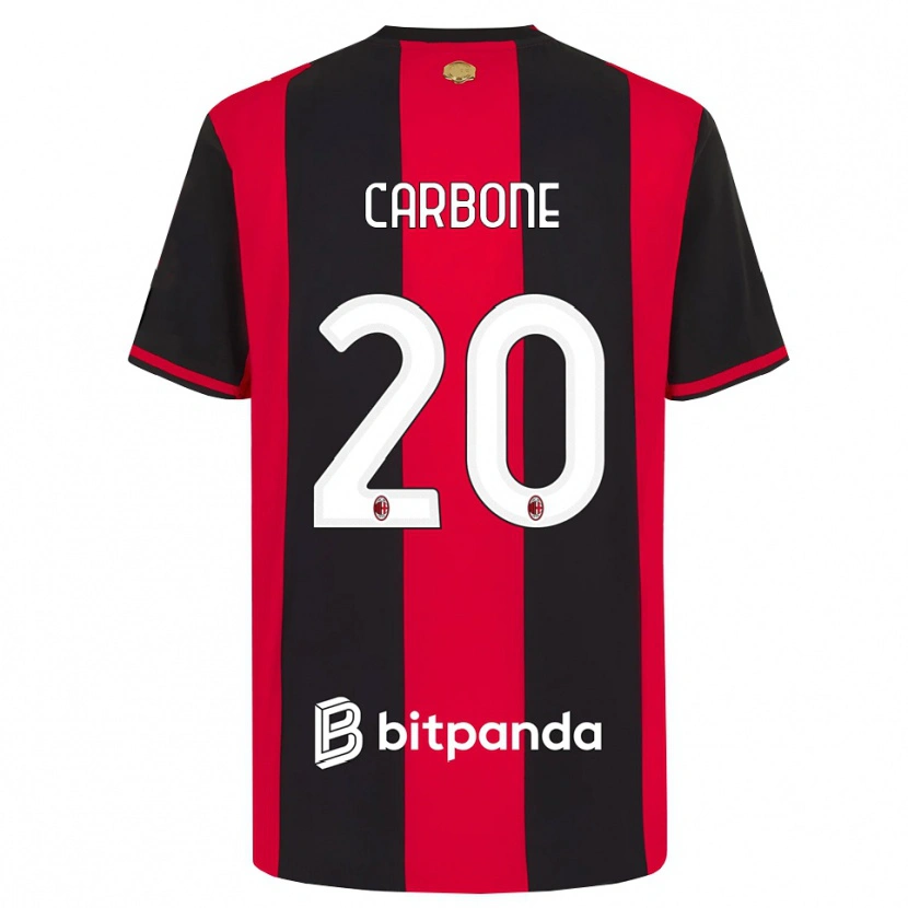 Danxen Barn Emanuele Carbone #20 Rød Svart Hvit Hjemmetrøye Drakt Trøye 2026/27 Skjorter T-Skjorte