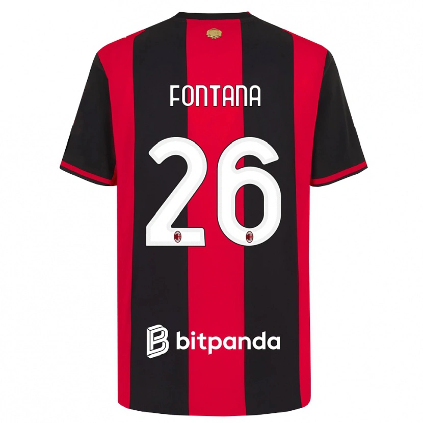 Danxen Barn Francesco Fontana #26 Rød Svart Hvit Hjemmetrøye Drakt Trøye 2026/27 Skjorter T-Skjorte