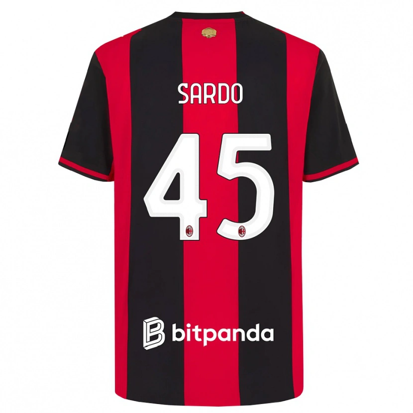 Danxen Barn Jacopo Sardo #45 Rød Svart Hvit Hjemmetrøye Drakt Trøye 2026/27 Skjorter T-Skjorte