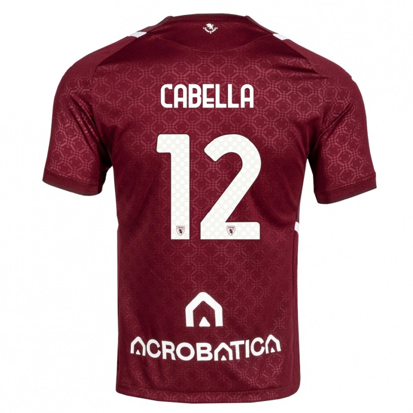 Danxen Barn Matteo Cabella #12 Burgunder Hvit Hjemmetrøye Drakt Trøye 2026/27 Skjorter T-Skjorte