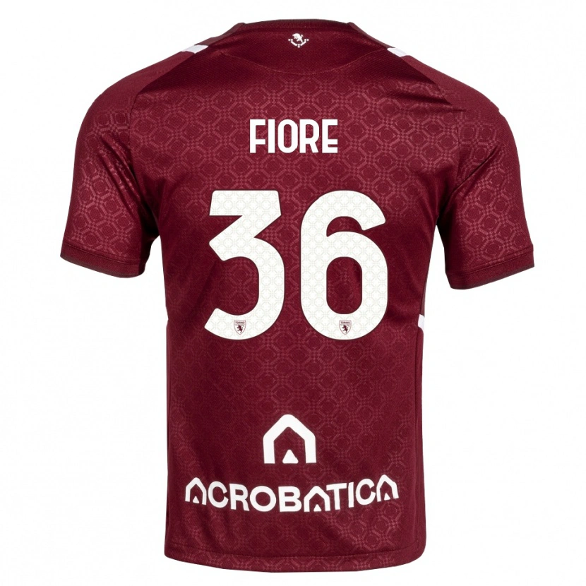 Danxen Barn Jean Fiore #36 Burgunder Hvit Hjemmetrøye Drakt Trøye 2026/27 Skjorter T-Skjorte