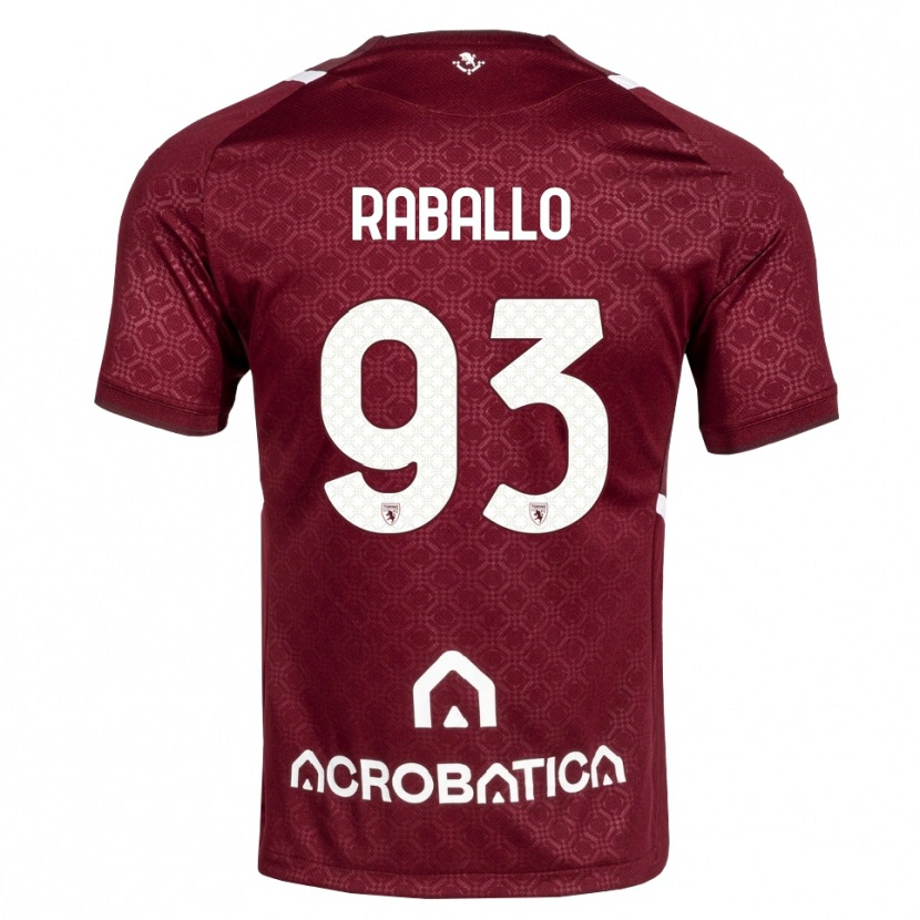 Danxen Barn Alessio Raballo #93 Burgunder Hvit Hjemmetrøye Drakt Trøye 2026/27 Skjorter T-Skjorte