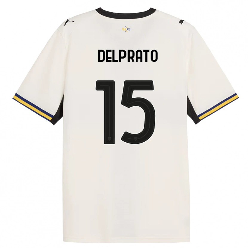 Danxen Barn Enrico Delprato #15 Off-White Svart Gul Hjemmetrøye Drakt Trøye 2026/27 Skjorter T-Skjorte