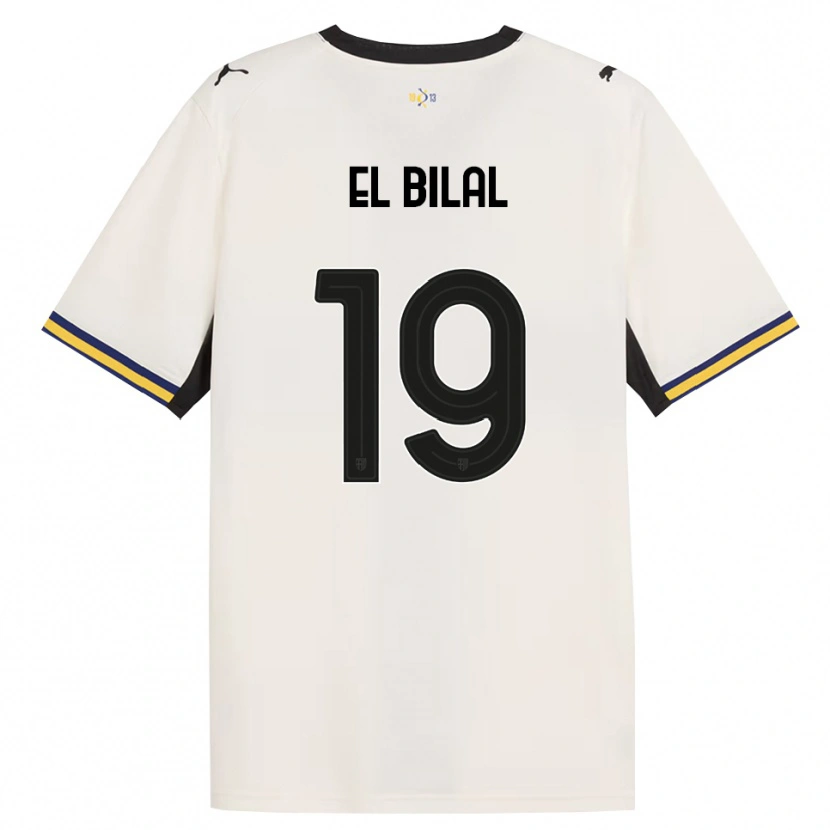 Danxen Barn El Bilal Touré #19 Off-White Svart Gul Hjemmetrøye Drakt Trøye 2026/27 Skjorter T-Skjorte