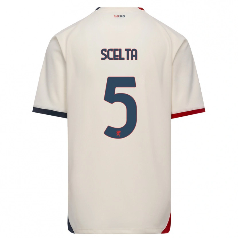 Danxen Barn Alessio Scelta #5 Off-White Rød Bortetrøye Drakt Trøye 2026/27 Skjorter T-Skjorte