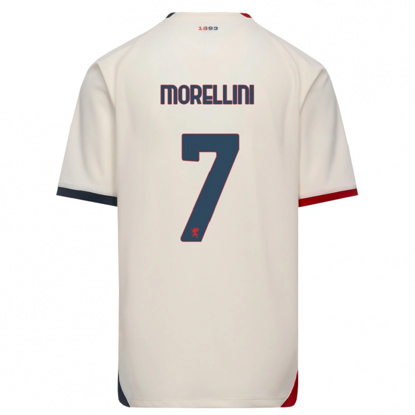 Danxen Barn Matteo Morellini #7 Off-White Rød Bortetrøye Drakt Trøye 2026/27 Skjorter T-Skjorte