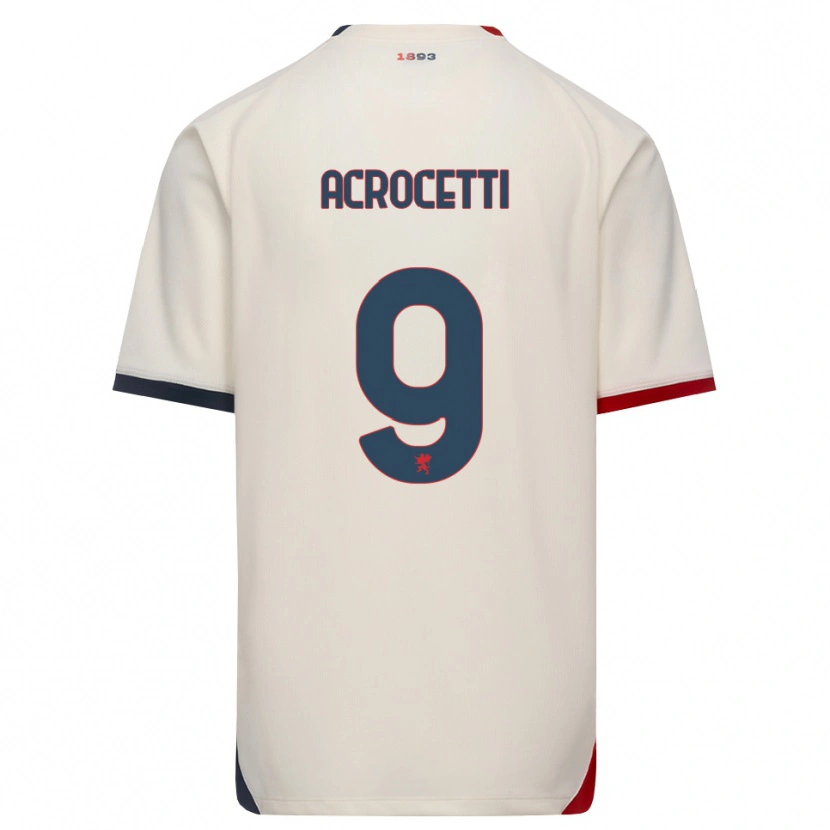Danxen Barn Edoardo Acrocetti #9 Off-White Rød Bortetrøye Drakt Trøye 2026/27 Skjorter T-Skjorte