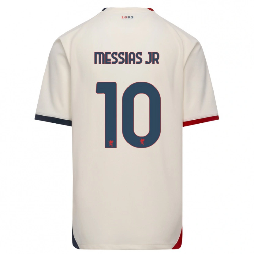 Danxen Barn Junior Messias #10 Off-White Rød Bortetrøye Drakt Trøye 2026/27 Skjorter T-Skjorte
