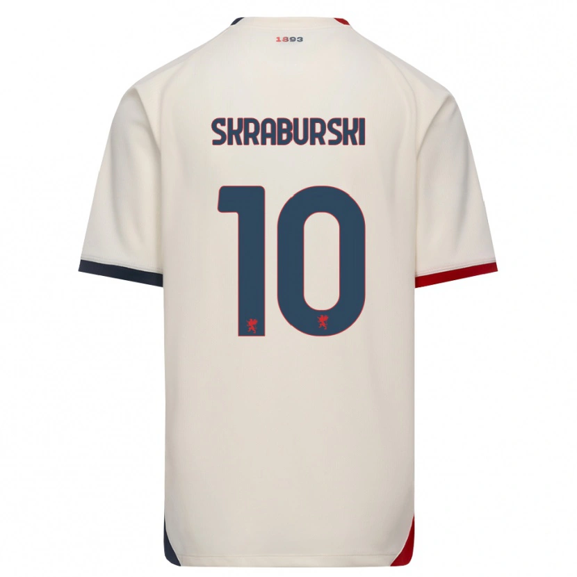 Danxen Barn Borys Skraburski #10 Off-White Rød Bortetrøye Drakt Trøye 2026/27 Skjorter T-Skjorte
