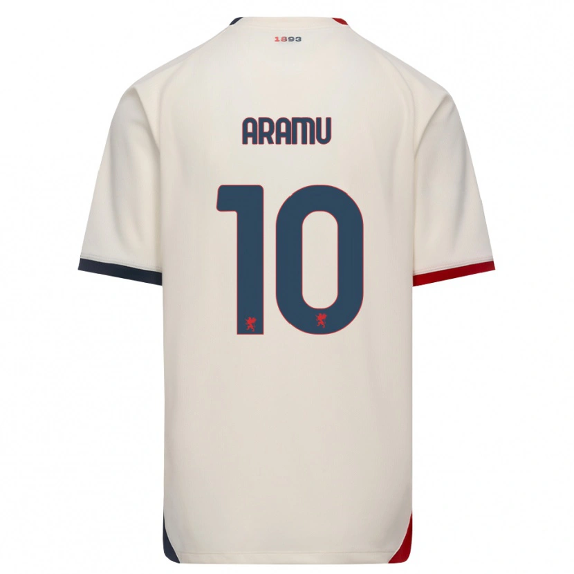 Danxen Barn Mattia Aramu #10 Off-White Rød Bortetrøye Drakt Trøye 2026/27 Skjorter T-Skjorte