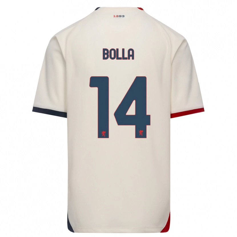 Danxen Barn Nicolò Bolla #14 Off-White Rød Bortetrøye Drakt Trøye 2026/27 Skjorter T-Skjorte