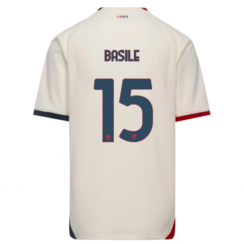 Danxen Barn Cosimo Basile #15 Off-White Rød Bortetrøye Drakt Trøye 2026/27 Skjorter T-Skjorte