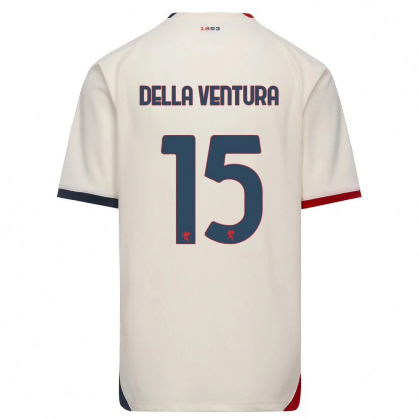 Danxen Barn Lorenzo Della Ventura #15 Off-White Rød Bortetrøye Drakt Trøye 2026/27 Skjorter T-Skjorte