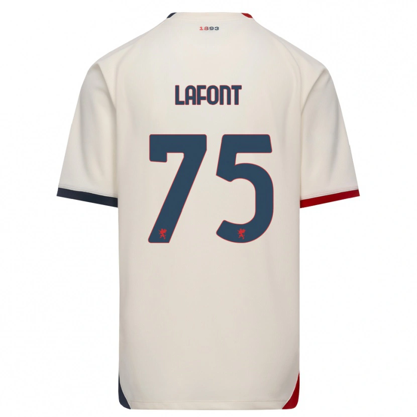 Danxen Barn Gaël Lafont #75 Off-White Rød Bortetrøye Drakt Trøye 2026/27 Skjorter T-Skjorte