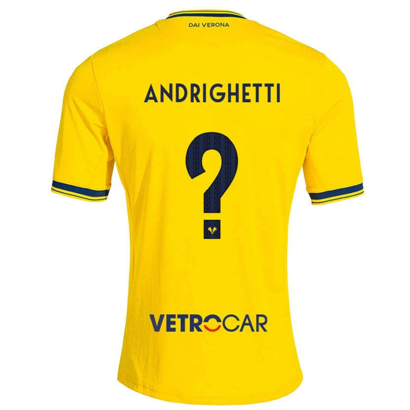 Danxen Barn Emanuele Andrighetti #0 Gul Rød Bortetrøye Drakt Trøye 2026/27 Skjorter T-Skjorte