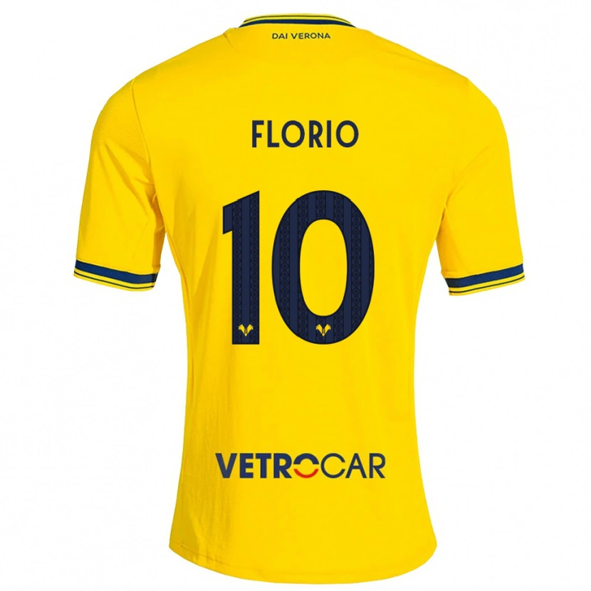 Danxen Barn Mattia Florio #10 Gul Rød Bortetrøye Drakt Trøye 2026/27 Skjorter T-Skjorte