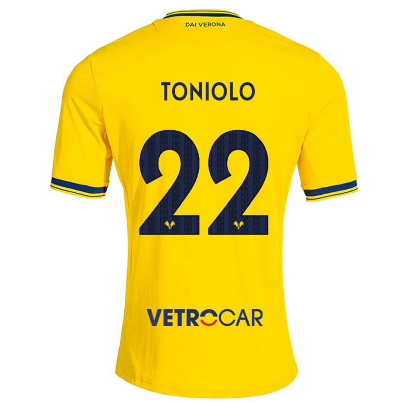 Danxen Barn Giacomo Toniolo #22 Gul Rød Bortetrøye Drakt Trøye 2026/27 Skjorter T-Skjorte