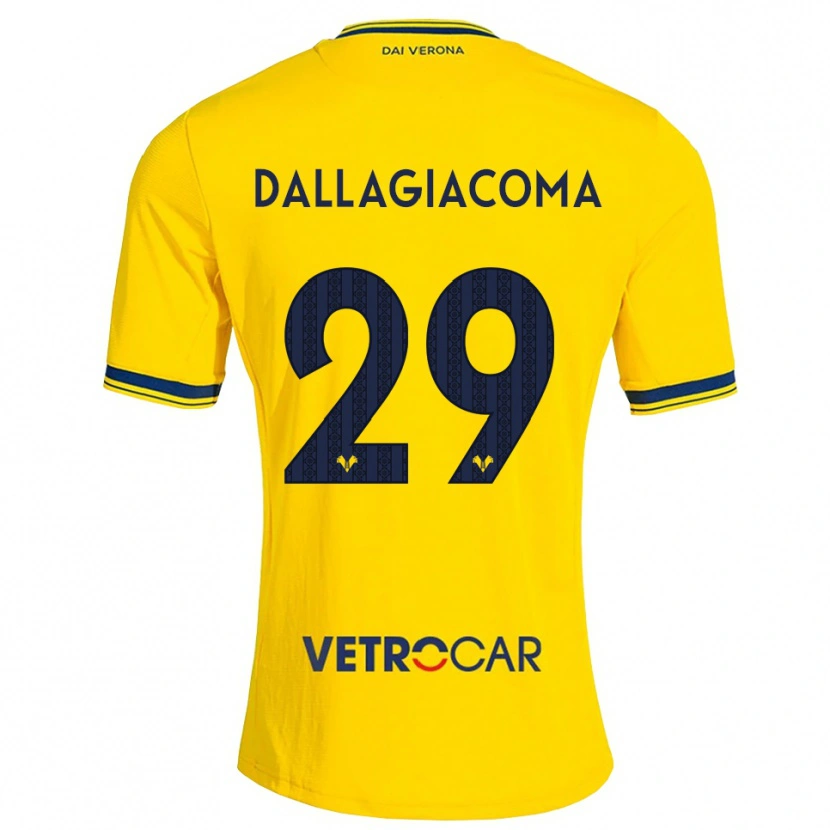 Danxen Barn Stefania Dallagiacoma #29 Gul Rød Bortetrøye Drakt Trøye 2026/27 Skjorter T-Skjorte