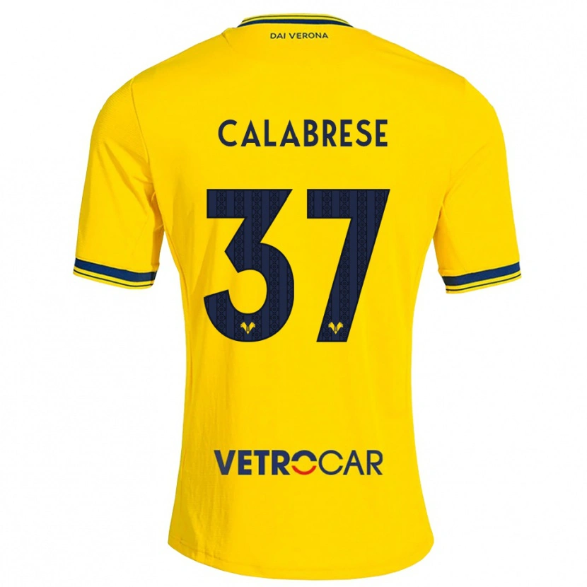 Danxen Barn Nicolò Calabrese #37 Gul Rød Bortetrøye Drakt Trøye 2026/27 Skjorter T-Skjorte