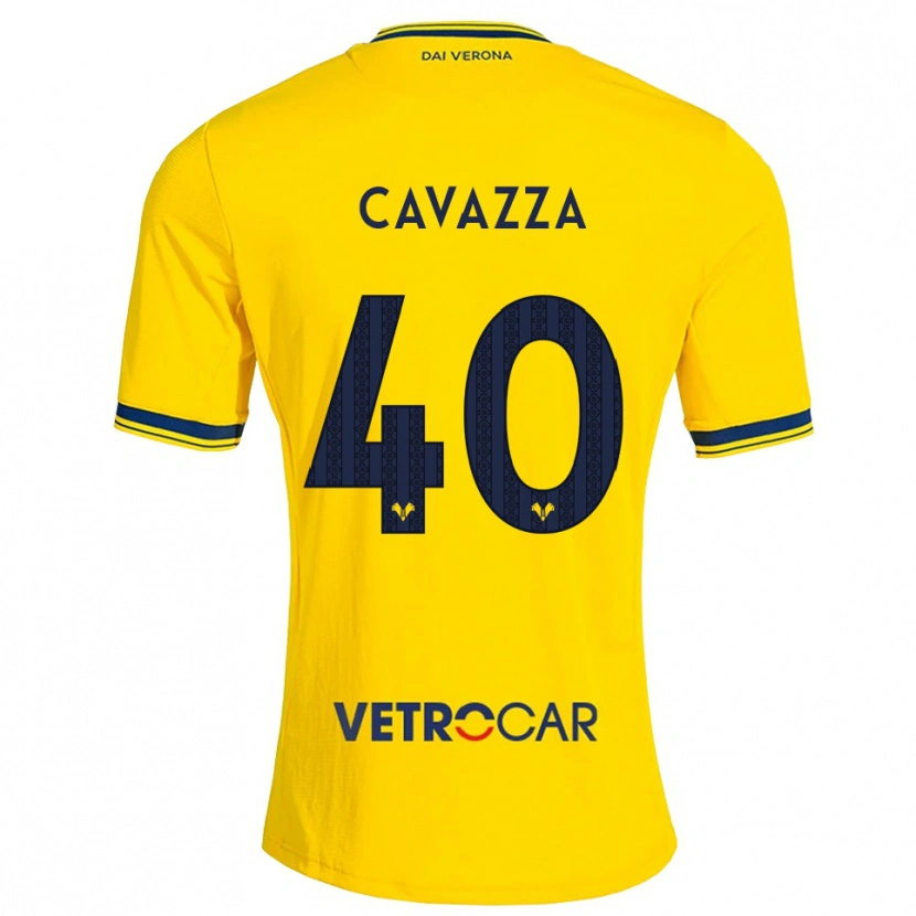 Danxen Barn Filippo Cavazza #40 Gul Rød Bortetrøye Drakt Trøye 2026/27 Skjorter T-Skjorte