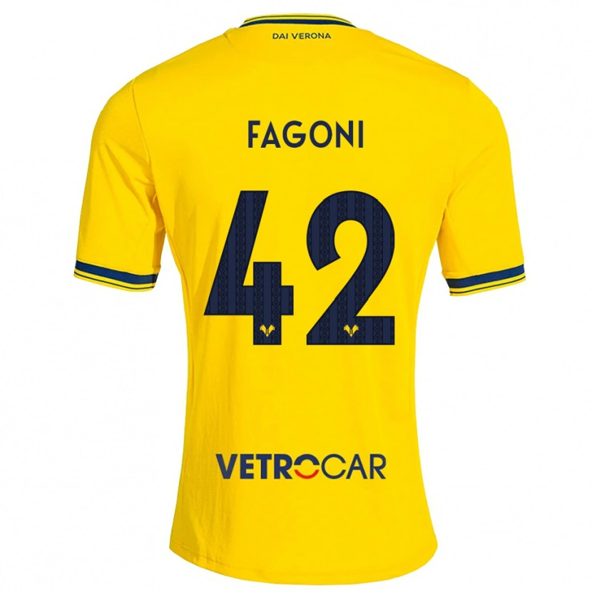 Danxen Barn Marco Fagoni #42 Gul Rød Bortetrøye Drakt Trøye 2026/27 Skjorter T-Skjorte
