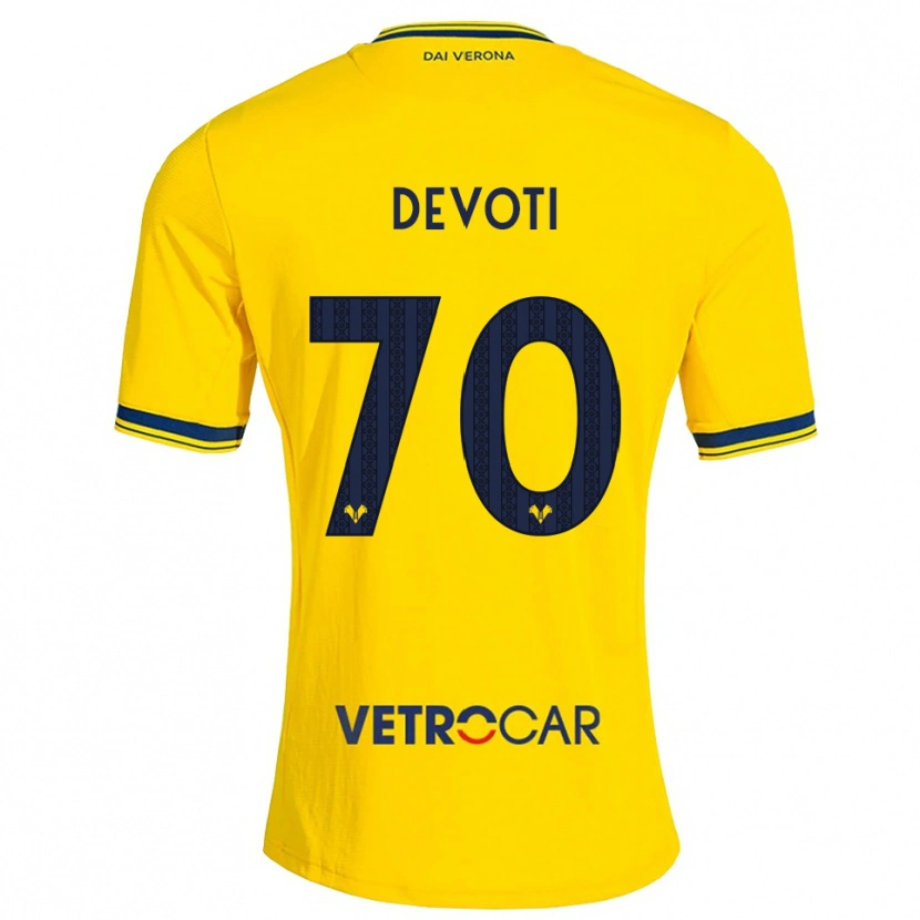 Danxen Barn Andrea Devoti #70 Gul Rød Bortetrøye Drakt Trøye 2026/27 Skjorter T-Skjorte