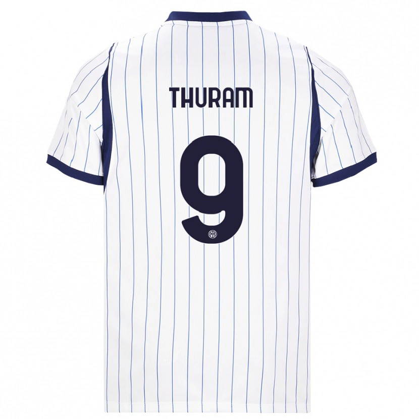 Danxen Barn Marcus Thuram #9 Hvit Marineblå Bortetrøye Drakt Trøye 2026/27 Skjorter T-Skjorte