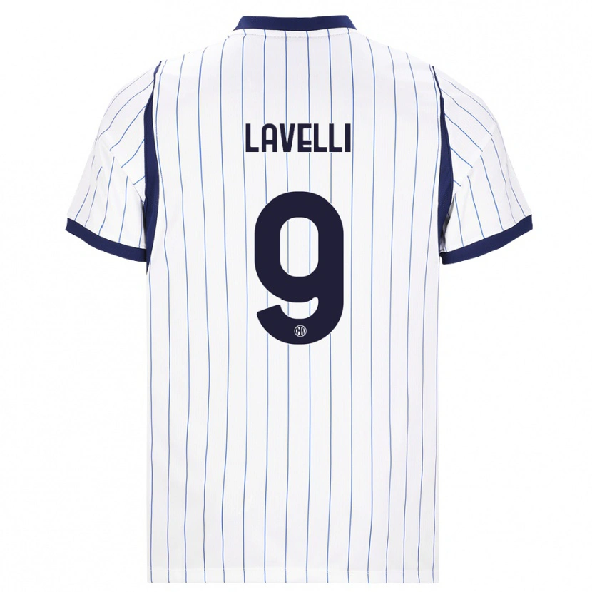 Danxen Barn Matteo Lavelli #9 Hvit Marineblå Bortetrøye Drakt Trøye 2026/27 Skjorter T-Skjorte
