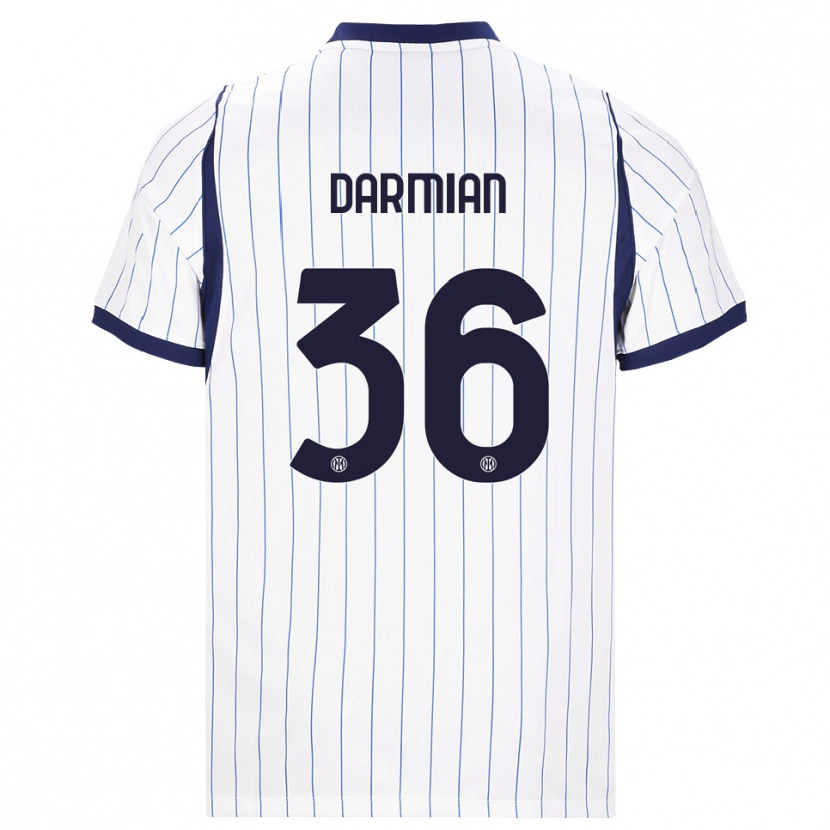 Danxen Barn Matteo Darmian #36 Hvit Marineblå Bortetrøye Drakt Trøye 2026/27 Skjorter T-Skjorte