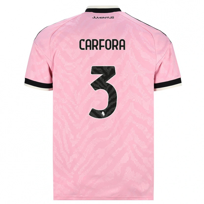 Danxen Barn Riccardo Carfora #3 Rosa Svart Bortetrøye Drakt Trøye 2026/27 Skjorter T-Skjorte