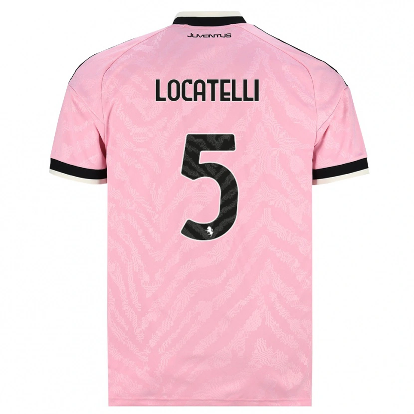 Danxen Barn Manuel Locatelli #5 Rosa Svart Bortetrøye Drakt Trøye 2026/27 Skjorter T-Skjorte