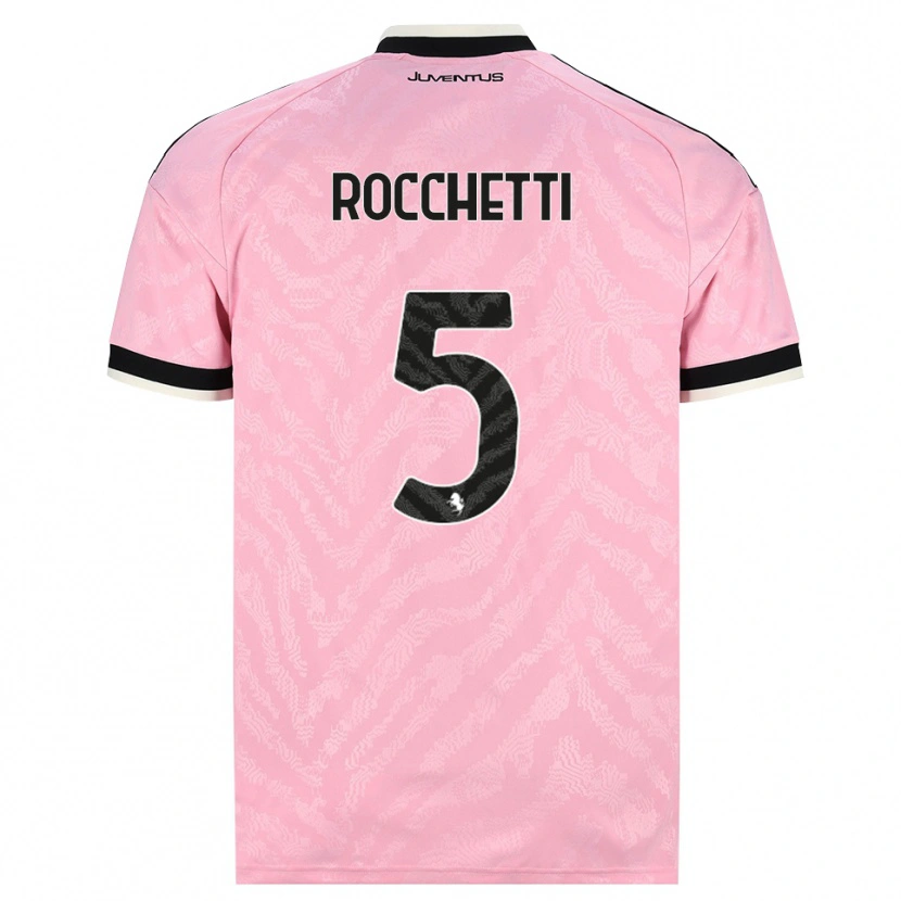 Danxen Barn Edoardo Rocchetti #5 Rosa Svart Bortetrøye Drakt Trøye 2026/27 Skjorter T-Skjorte