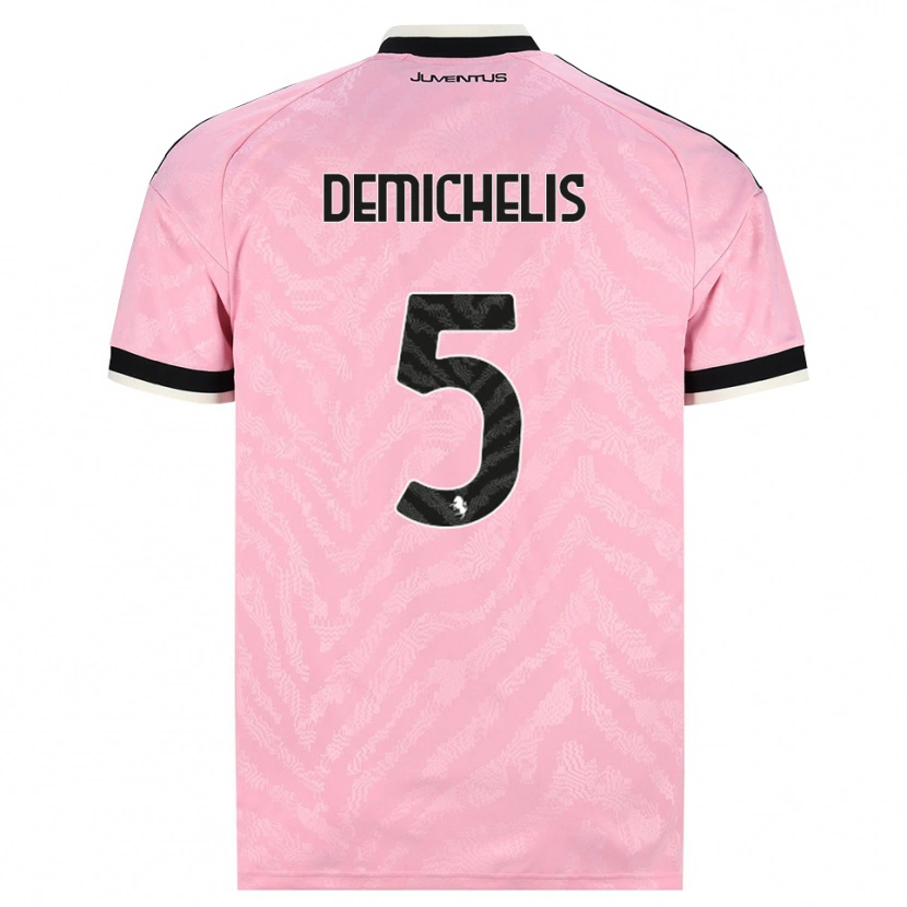 Danxen Barn Emanuele Demichelis #5 Rosa Svart Bortetrøye Drakt Trøye 2026/27 Skjorter T-Skjorte