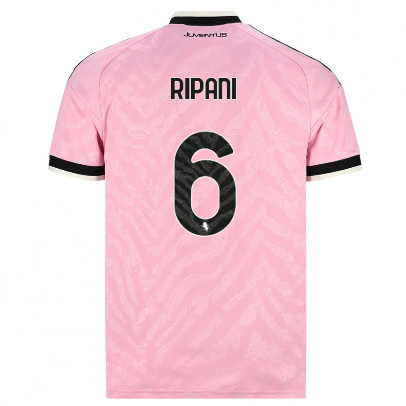Danxen Barn Diego Ripani #6 Rosa Svart Bortetrøye Drakt Trøye 2026/27 Skjorter T-Skjorte
