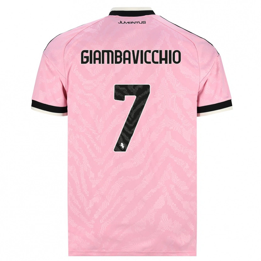 Danxen Barn Franco Giambavicchio #7 Rosa Svart Bortetrøye Drakt Trøye 2026/27 Skjorter T-Skjorte