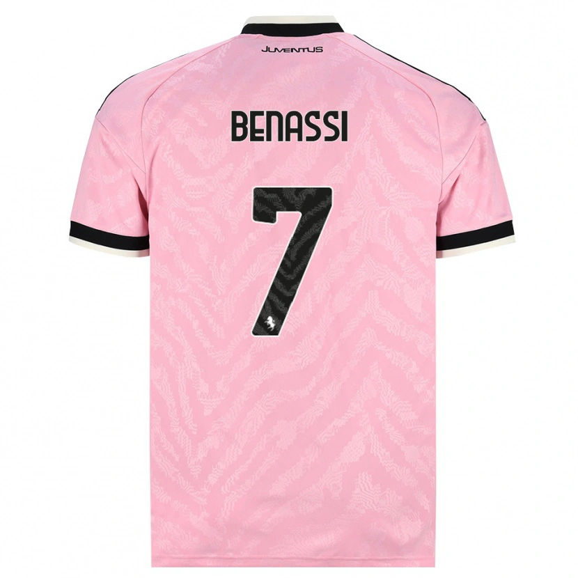 Danxen Barn Federico Benassi #7 Rosa Svart Bortetrøye Drakt Trøye 2026/27 Skjorter T-Skjorte