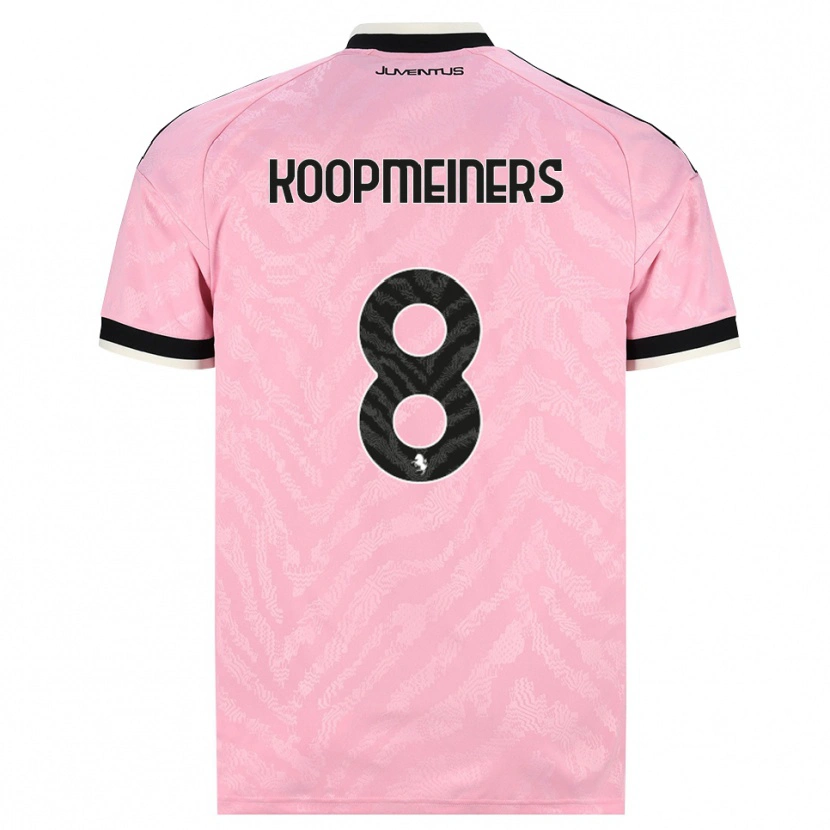 Danxen Barn Teun Koopmeiners #8 Rosa Svart Bortetrøye Drakt Trøye 2026/27 Skjorter T-Skjorte